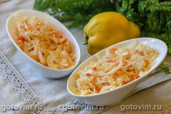 Квашеная капуста с айвой Квашеная капуста с айвой