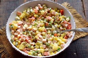 "Оливье" с запеченными овощами