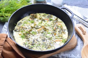 Омлет с морской капустой