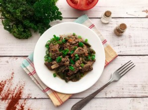 Печень со стручковой фасолью