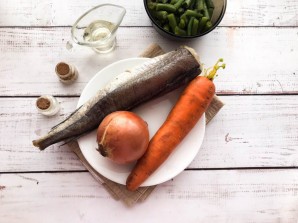 Рыба запеченная со стручковой фасолью