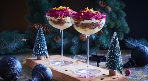 Селедка под шубой в бокалах, пошаговый рецепт с фото Селедка под шубой в бокалах, пошаговый рецепт с фото