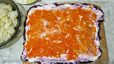 «Селёдка под шубой» рулетом (без желатина) «Селёдка под шубой» рулетом (без желатина)