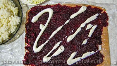 «Селёдка под шубой» рулетом (без желатина) «Селёдка под шубой» рулетом (без желатина)