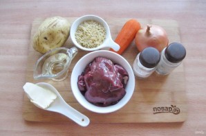 Суп из куриной печени с вермишелью