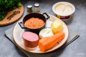 Суп с чечевицей и сыром