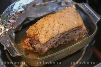 Свиная грудинка под соусом барбекю в духовке Свиная грудинка под соусом барбекю в духовке
