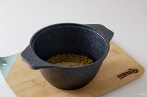 Тушеная чечевица с тыквой