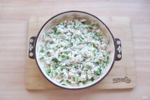 Заливной пирог с курицей и капустой