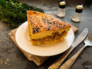 Заливной пирог с рыбным фаршем Заливной пирог с рыбным фаршем