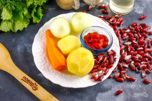 Фасолевый суп с томатной пастой