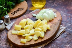 Картошка с печенью жареная