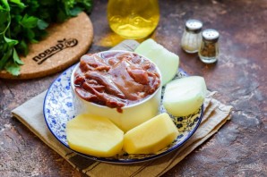 Картошка с печенью жареная