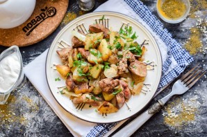 Картошка с печенью жареная