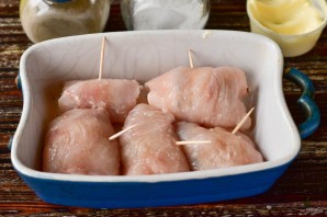 Куриные рулетики с баклажанами