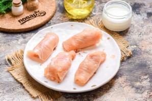 Куриные рулетики с моцареллой Куриные рулетики с моцареллой