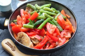 Лагман со стручковой фасолью