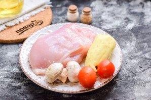 Рулеты из индейки с овощами