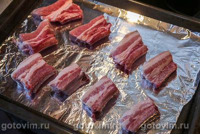 Свиные ребрышки в липкой глазури с соевым соусом