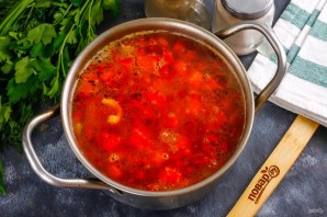 Борщ из гусятины