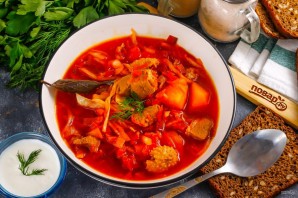 Борщ из гусятины