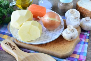 Грибной суп с сухариками