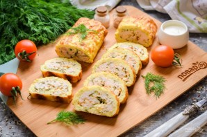 Кабачковый рулет с фаршем и сыром Кабачковый рулет с фаршем и сыром