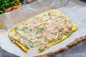 Кабачковый рулет с фаршем и сыром Кабачковый рулет с фаршем и сыром