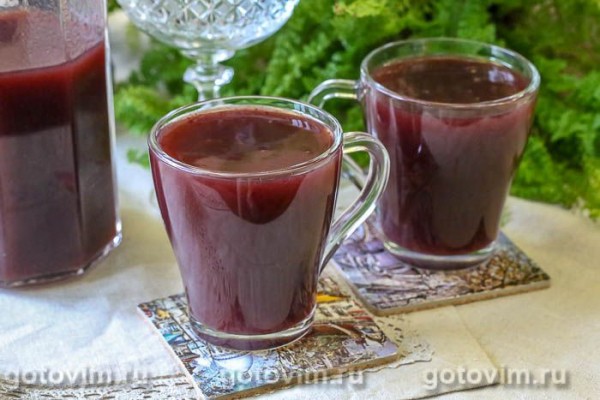 Кисель из варенья из черноплодной рябины с яблоками