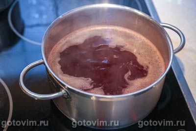 Кисель из варенья из черноплодной рябины с яблоками