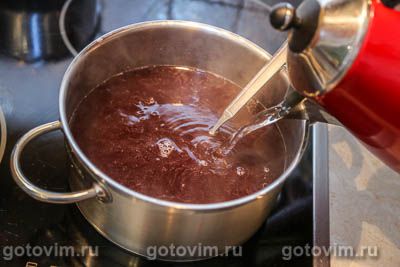 Кисель из варенья из черноплодной рябины с яблоками