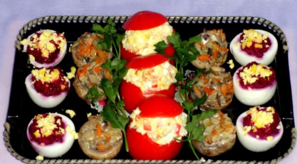 Праздничное ассорти из трёх закусок, пошаговый рецепт с фото