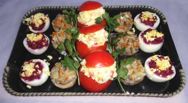 Праздничное ассорти из трёх закусок, пошаговый рецепт с фото