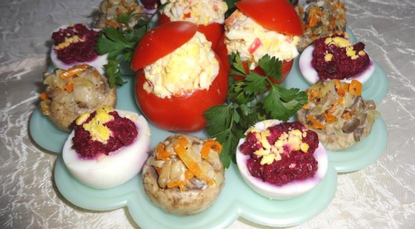 Праздничное ассорти из трёх закусок, пошаговый рецепт с фото