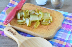 Салат из свиного сердца с грибами