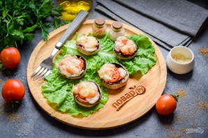 Шампиньоны с моцареллой в духовке Шампиньоны с моцареллой в духовке