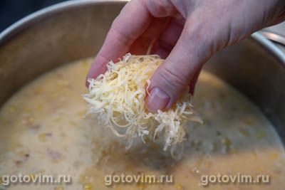 Суп корн чаудер с жареным беконом и кукурузой (Corn Chowder)