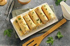 Трубочки из лаваша с картофельной начинкой