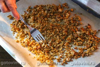 Тыквенная гранола с мёдом, корицей и орехами Тыквенная гранола с мёдом, корицей и орехами