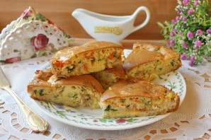 Заливной пирог с индейкой