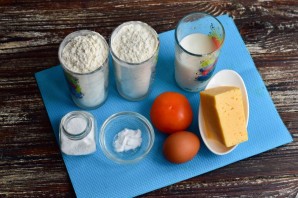 Заливной пирог с помидорами и сыром