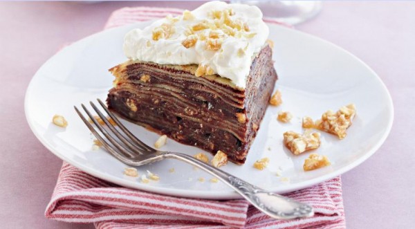 Блинный пирог с шоколадным пралине, пошаговый рецепт с фото