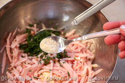 Блины с ветчиной и сыром