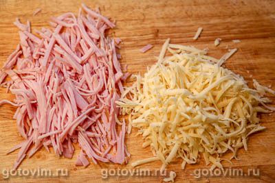 Блины с ветчиной и сыром