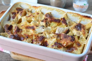 Картофель с мясом в сливках