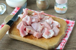 Картофель с мясом в сливках