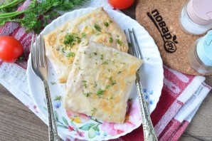 Лаваш с курицей и помидорами