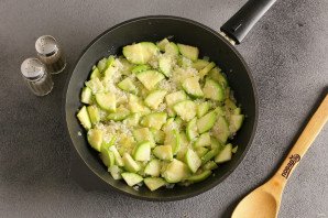 Ризотто с креветками и цукини