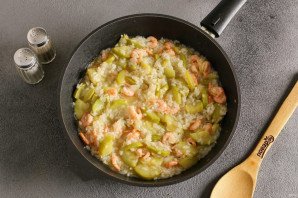 Ризотто с креветками и цукини