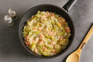 Ризотто с креветками и цукини